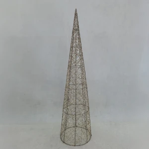 LUMINIS XMAS LED ΔΕΝΤΡΟ ΘΕΡΜΟ ΦΩΣ 25x25x100cm ΣΙΔΕΡΟ ΧΡΥΣΟ PET