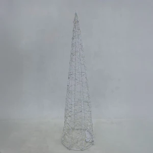 GLIM XMAS ΔΕΝΤΡΟ ΜΕ LED 16x16x60cm ΣΙΔΕΡΟ ΛΕΥΚΟ PET