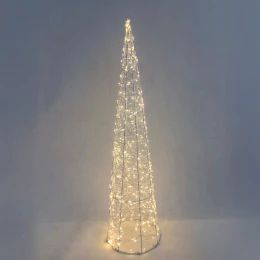 GLIM XMAS ΔΕΝΤΡΟ ΜΕ LED 20x20x80cm ΣΙΔΕΡΟ ΛΕΥΚΟ PET