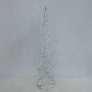 GLIM XMAS ΔΕΝΤΡΟ ΜΕ LED 20x20x80cm ΣΙΔΕΡΟ ΛΕΥΚΟ PET