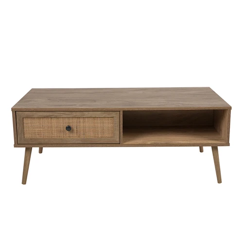 AMMOS COFFEE TABLE 1ΣΥΡΤΑΡΙ ΦΥΣΙΚΟ ΜΕ RATTAN 110x59x41.4cm