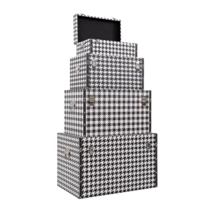 FERRE ΜΠΑΟΥΛΑ SET 4ΤΕΜ ΜΑΥΡΟ ΛΕΥΚΟ 64x40x40cm