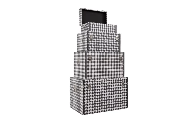 FERRE ΜΠΑΟΥΛΑ SET 4ΤΕΜ ΜΑΥΡΟ ΛΕΥΚΟ 64x40x40cm
