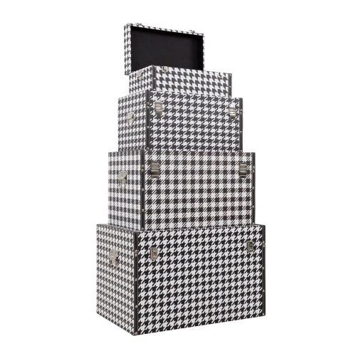 FERRE ΜΠΑΟΥΛΑ SET 4ΤΕΜ ΜΑΥΡΟ ΛΕΥΚΟ 64x40x40cm