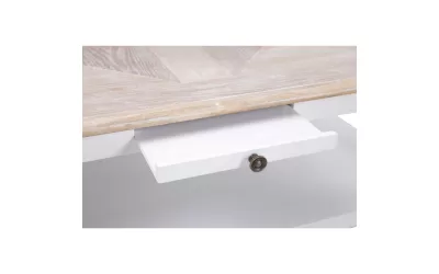HISTORY COFFEE TABLE ΛΕΥΚΟ ΦΥΣΙΚΟ 125x64x50cm