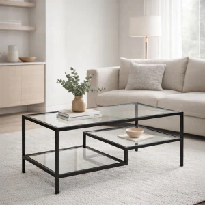 STEP COFFEE TABLE ΜΑΥΡΟ 110x50x42cm