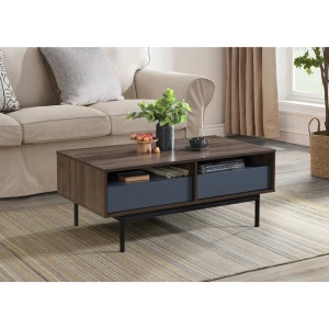GROOVES COFFEE TABLE 2ΣΥΡΤΑΡΙΑ ΚΑΡΥΔΙ ΓΚΡΙ 110x60x45cm