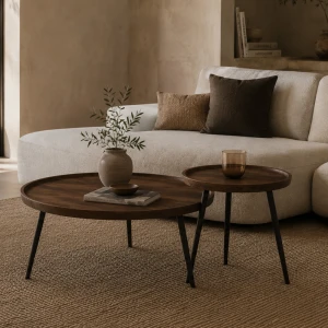 PENCIL 87 COFFEE TABLE ΚΑΡΥΔΙ ΜΑΥΡΟ 87x87x45cm