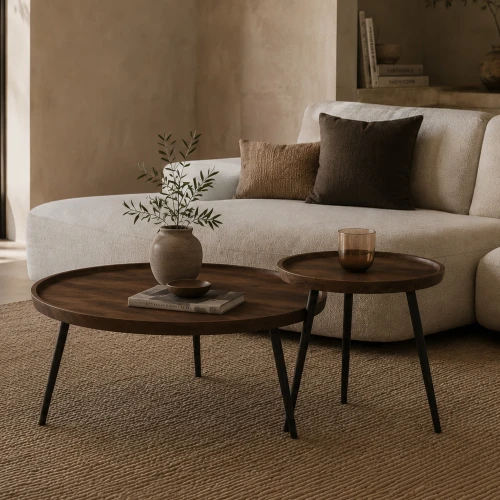 PENCIL 87 COFFEE TABLE ΚΑΡΥΔΙ ΜΑΥΡΟ 87x87x45cm