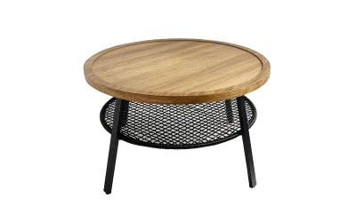 FILET COFFEE TABLE ΦΥΣΙΚΟ ΜΑΥΡΟ 75x75x43cm