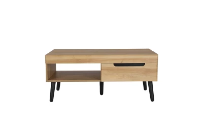 GRIF COFFEE TABLE 2ΣΥΡΤΑΡΙΑ ΦΥΣΙΚΟ ΜΑΥΡΟ 107x67x46cm