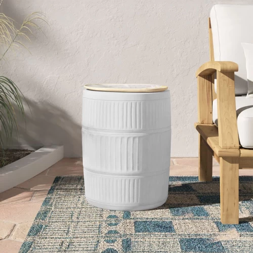 GEOMETRICAL 1 SIDE TABLE ΛΕΥΚΟ 38x38x47cm