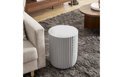 GEOMETRICAL 2 SIDE TABLE ΛΕΥΚΟ 35x35x46cm