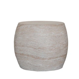 LITHOS OVAL SIDE TABLE BEIGE 61x43x52cm