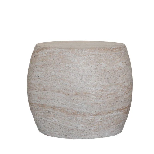 LITHOS OVAL SIDE TABLE BEIGE 61x43x52cm