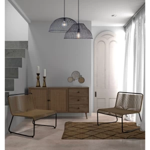 AMMOS ΜΠΟΥΦΕΣ 3ΣΥΡΤΑΡΙΑ ΦΥΣΙΚΟ ΜΕ RATTAN 150x39x79cm