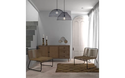 AMMOS ΜΠΟΥΦΕΣ 3ΣΥΡΤΑΡΙΑ ΦΥΣΙΚΟ ΜΕ RATTAN 150x39x79cm