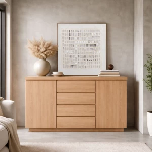 DRUVO ΜΠΟΥΦΕΣ 2ΠΟΡΤΕΣ 4ΣΥΡΤΑΡΙΑ ΦΥΣΙΚΟ 160x39x92cm