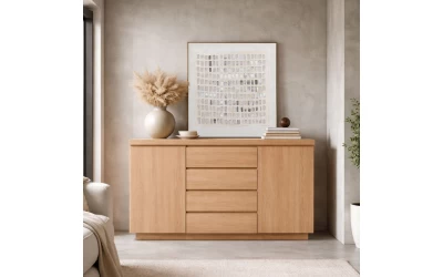 DRUVO ΜΠΟΥΦΕΣ 2ΠΟΡΤΕΣ 4ΣΥΡΤΑΡΙΑ ΦΥΣΙΚΟ 160x39x92cm