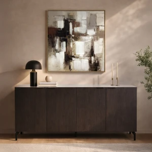 NOTTE ΜΠΟΥΦΕΣ ΜΑΥΡΟ ΛΕΥΚΟ ΠΕΤΡΑ 180x40.5x84cm