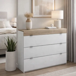 MY BOX ΣΥΡΤΑΡΙΕΡΑ 3ΣΥΡΤΑΡΙΑ SONOMA ΣΚΟΥΡΟ ΛΕΥΚΟ HIGH GLOSS 105x45x78cm