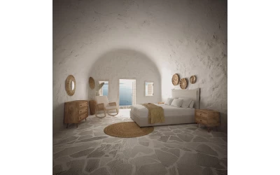 AMMOS ΚΟΜΟΔΙΝΟ 2ΣΥΡΤΑΡΙΑ ΦΥΣΙΚΟ ΜΕ RATTAN 50x39x54.8cm