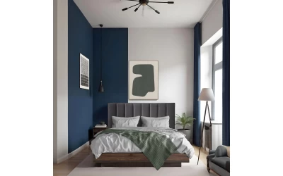 BOXY ΚΡΕΒΑΤΙ (ΓΙΑ ΣΤΡΩΜΑ 160x200cm) ΓΚΡΙ ΣΚΟΥΡΟ ΚΑΡΥΔΙ 211.5x165x111.2cm