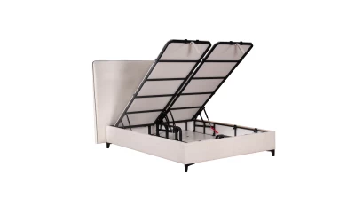 COLOMBO ΚΡΕΒΑΤΙ ΜΕ ΑΠΟΘΗΚ. ΧΩΡΟ (ΓΙΑ ΣΤΡΩΜΑ 160x200cm) OFF WHITE 06-900 ΜΑΥΡΟ 210x170x120cm