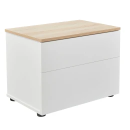 LUCIDO ΚΟΜΟΔΙΝΟ 2ΣΥΡΤΑΡΙΑ ΛΕΥΚΟ OAK ΦΥΣΙΚΟ 58x39x44.5cm