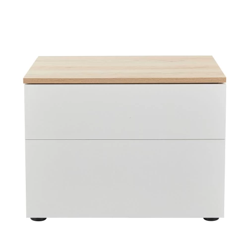 LUCIDO ΚΟΜΟΔΙΝΟ 2ΣΥΡΤΑΡΙΑ ΛΕΥΚΟ OAK ΦΥΣΙΚΟ 58x39x44.5cm