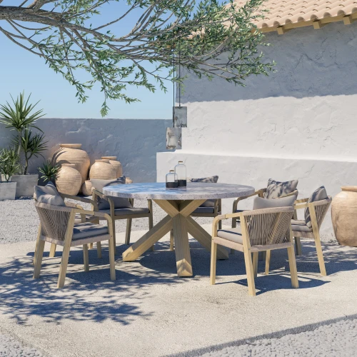 TERRAZZO ΚΑΡΕΚΛΑ ΜΑΞΙΛΑΡΙ BEIGE 56x66.5x75.5cm