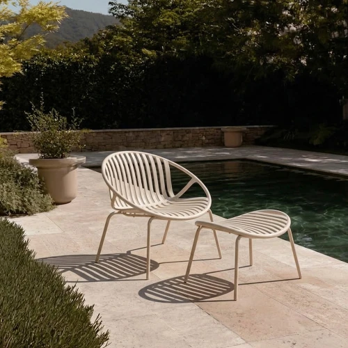 NADIN ΠΟΛΥΘΡΟΝΑ SET 2ΤΕΜ OFF WHITE 80x61.5x73cm