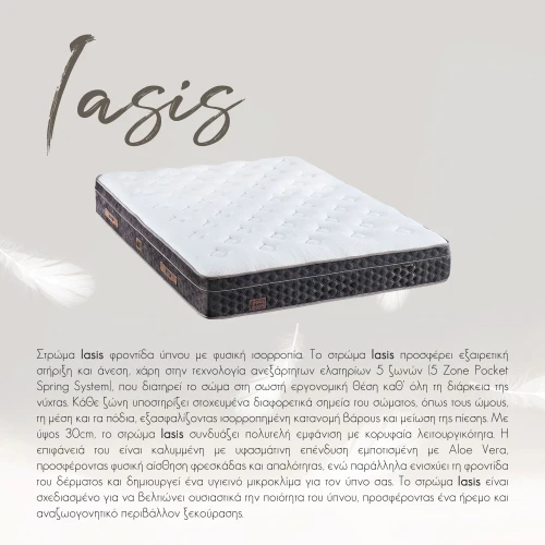 IASIS ΣΤΡΩΜΑ 160x200cm ΛΕΥΚΟ ΑΝΘΡΑΚΙ 200x160x30cm