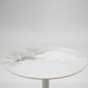 UNO ΤΡΑΠΕΖΙ BEIGE ΜΕ ΟΨΗ ΜΑΡΜΑΡΟΥ ΓΚΡΙ 80x80x74cm