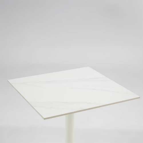 QUADRA ΤΡΑΠΕΖΙ ΛΕΥΚΟ ΜΕ ΟΨΗ ΜΑΡΜΑΡΟΥ 60x60x74cm
