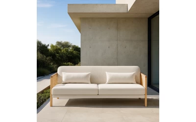 AMMOS ΚΑΝΑΠΕΣ ΚΡΕΒΑΤΙ 3ΘΕΣΙΟΣ OFF WHITE 196x82x81cm