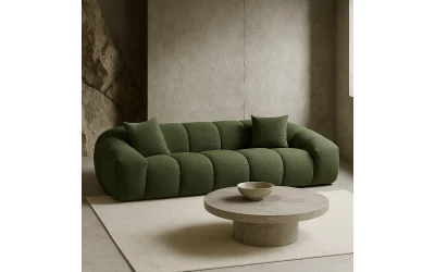 BOSSANOVA ΚΑΝΑΠΕΣ 3ΘΕΣΙΟΣ ΠΡΑΣΙΝΟ ΣΚΟΥΡΟ 255x115x71cm