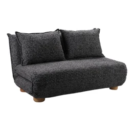 FUTON ΚΑΝΑΠΕΣ ΚΡΕΒΑΤΙ 2ΘΕΣΙΟΣ ΑΝΑΔΙΠΛΟΥΜΕΝΟΣ ΓΚΡΙ ΜΑΥΡΟ ΜΕ PATTERN 141x87x76cm