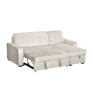 TRESOR ΚΑΝΑΠΕΣ ΚΡΕΒΑΤΙ ΓΩΝΙΑ ΑΝΑΣΤΡΕΨΙΜΗ OFF WHITE 223x145x91cm