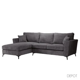 BOEL ΚΑΝΑΠΕΣ ΓΩΝΙΑ ΑΡΙΣΤΕΡΗ ΓΚΡΙ LINCOLN 90 280x170x92cm
