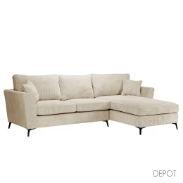 BOEL ΚΑΝΑΠΕΣ ΓΩΝΙΑ ΔΕΞΙΑ BEIGE LINCOLN D 03 280x170x92cm