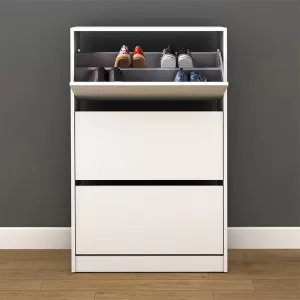 Παπουτσοθήκη Flat Duo 18 ζεύγων χρώμα λευκό 73x26x119εκ. Παπουτσοθήκη Flat Duo 18 ζεύγων χρώμα λευκό 73x26x119εκ.