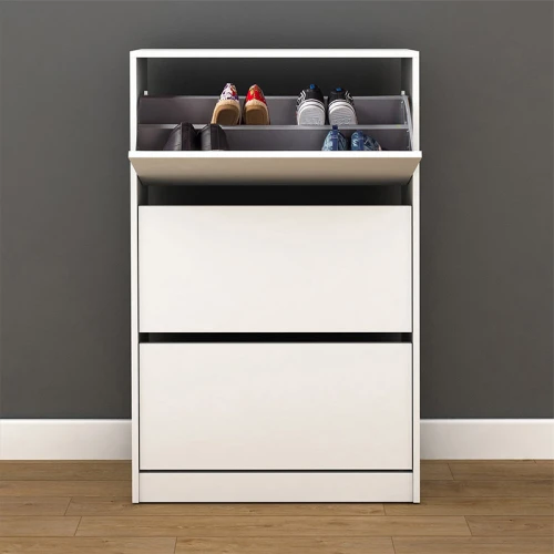 Παπουτσοθήκη Flat Duo 18 ζεύγων χρώμα λευκό 73x26x119εκ.