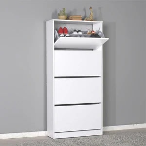 Παπουτσοθήκη Flat Duo 24 ζευγών χρώμα λευκό 73x26x157εκ.