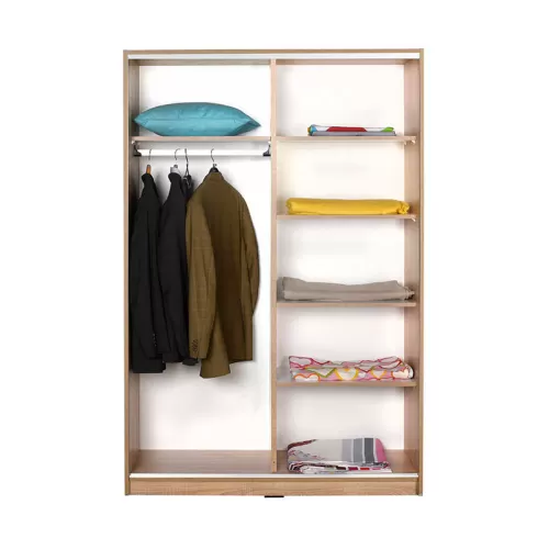 Ντουλάπα ρούχων Slide συρόμενη με καθρέπτη χρώμα sonoma 120x52x182εκ.