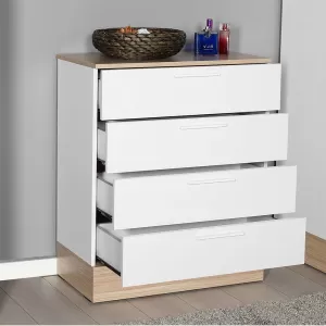 Συρταριέρα Base χρώμα oak - λευκό 72x40x88εκ.