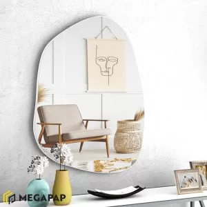 Καθρέφτης τοίχου Denza χρώμα λευκό 50x70x2,2εκ.