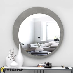 Καθρέπτης τοίχου Moon χρώμα γκρι 88x88x2,2εκ.