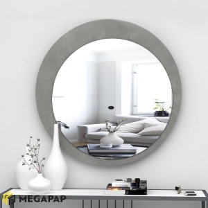 Καθρέπτης τοίχου Moon χρώμα γκρι 88x88x2,2εκ.