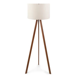 Φωτιστικό δαπέδου Rosling Mdf/ύφασμα Pvc χρώμα καρυδί/μπεζ 38x21x140εκ.